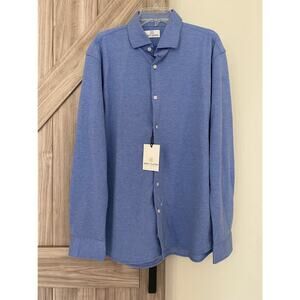 NWT Soft cloth men’s large blue long sleeve button down